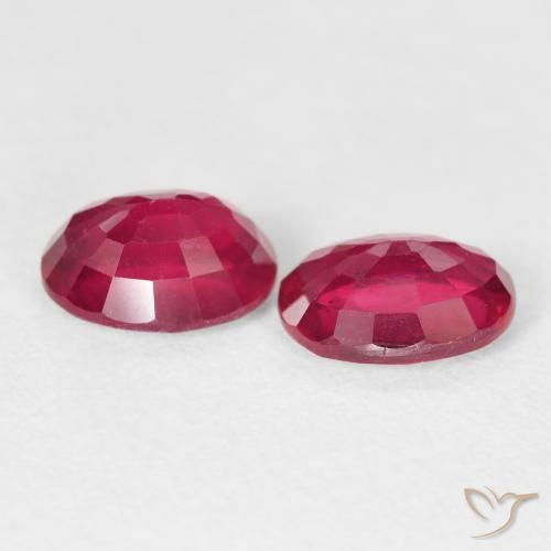 Ruby Gemstones in 8 x 6 mm (calibrated) Size for Sale, Ruby Stones in Jam Red Color