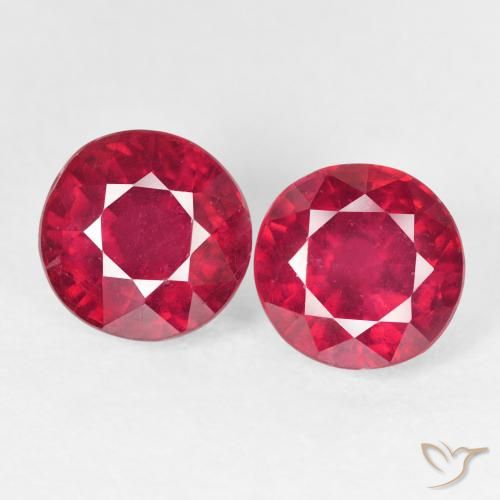 4.48ctw Natural Jam Red Rubies, Round, VS
