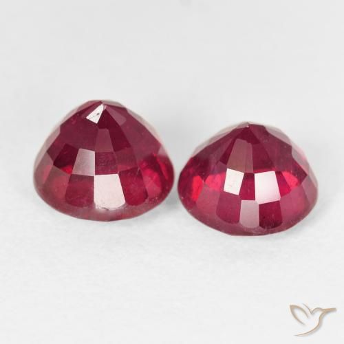 Ruby Gemstones in 7 mm (calibrated) Size for Sale, Ruby Stones in Jam Red Color