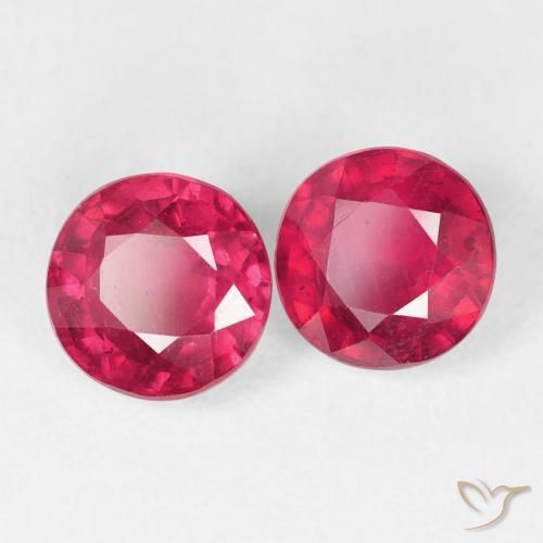 2.70 ctw Red Ruby Stones, Natural Ruby in Round Facet Shape for Sale