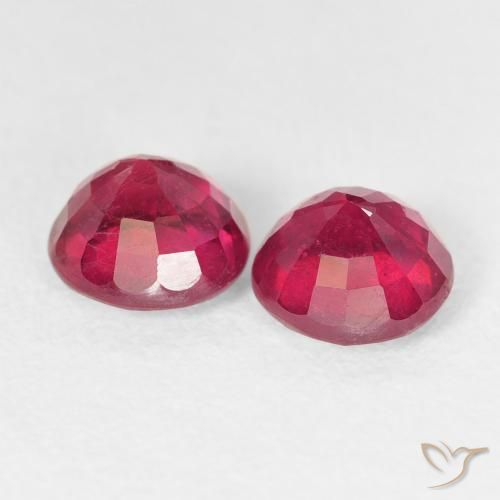 Ruby Gemstones in 6 mm (calibrated) Size for Sale, Ruby Stones in Jam Red Color