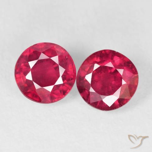 2.33ctw Natural Deep Crimson Rubies, Round, VS