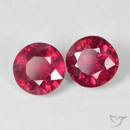 2.33 ctw Red Ruby Stones, Natural Ruby in Round Facet Shape for Sale