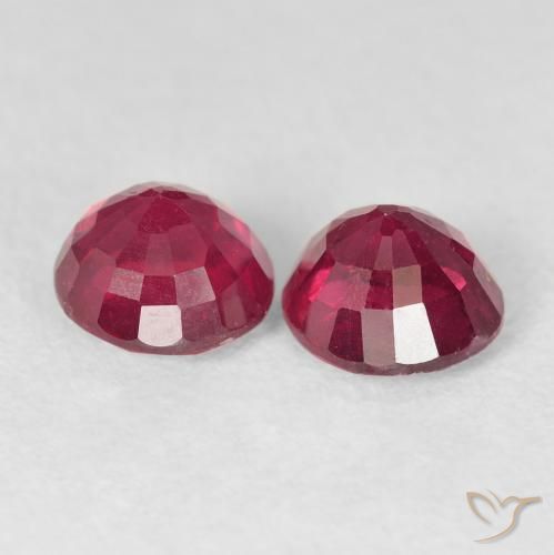 Ruby Gemstones in 6 mm (calibrated) Size for Sale, Ruby Stones in Deep Crimson Color
