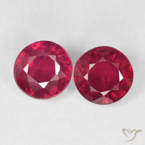 2.38ctw Natural Deep Crimson Rubies, Round, VS