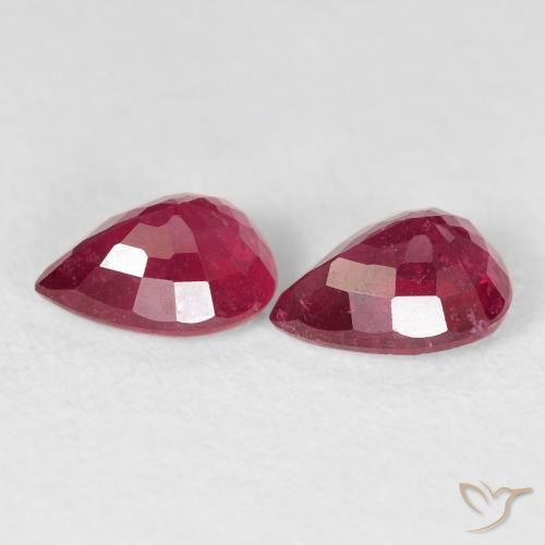 Ruby Gemstones in 7 x 5 mm (calibrated) Size for Sale, Ruby Stones in Jam Red Color