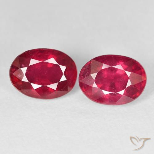 4.15ctw Natural Deep Crimson Rubies, Oval, VS