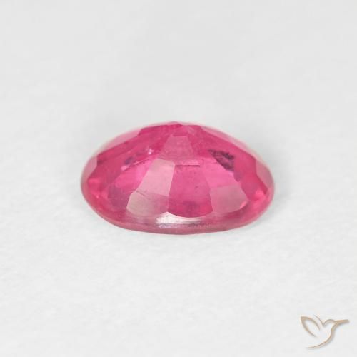 Ruby Gemstone in 7 x 5 mm (calibrated) Size for Sale, Ruby Stone in Medium Dark-Pink Color