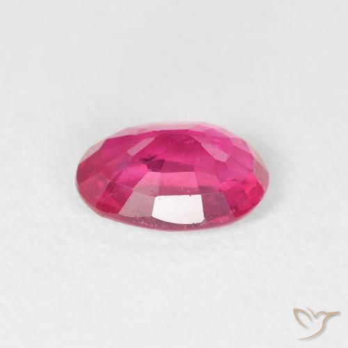 Ruby Gemstone in 7 x 5 mm (calibrated) Size for Sale, Ruby Stone in Medium Dark-Pink Color