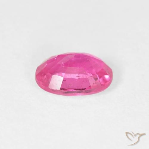 Ruby Gemstone in 6.8 x 4.7 mm Size for Sale, Ruby Stone in Medium Dark-Pink Color