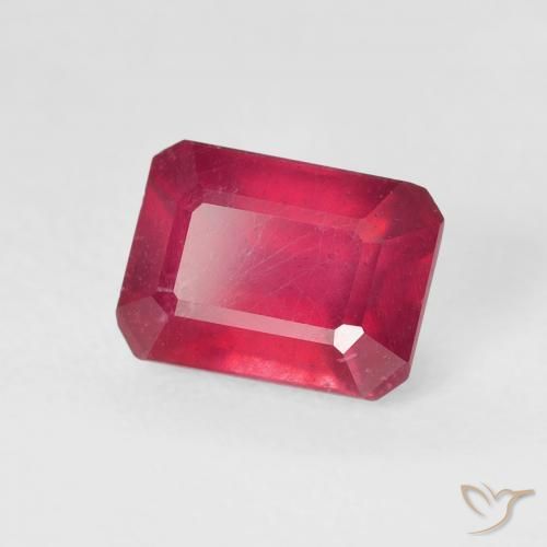 1.74 ct Red Ruby Stone, Natural Ruby in Octagon Step Cut Shape for Sale