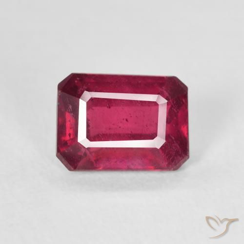 1.41ct Natural Pinkish Red Ruby, Emerald Cut, VS
