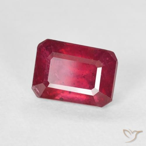 1.86 ct Red Ruby Stone, Natural Ruby in Octagon Step Cut Shape for Sale