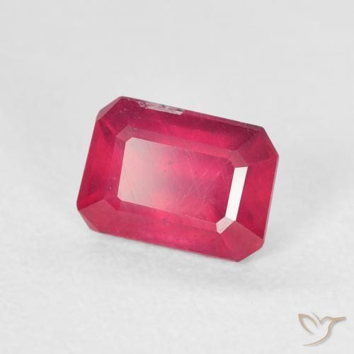 1.50 ct Red Ruby Stone, Natural Ruby in Octagon Step Cut Shape for Sale