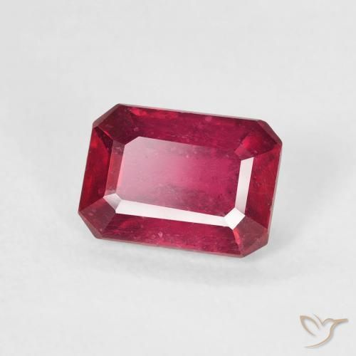 1.32 ct Red Ruby Stone, Natural Ruby in Octagon Step Cut Shape for Sale