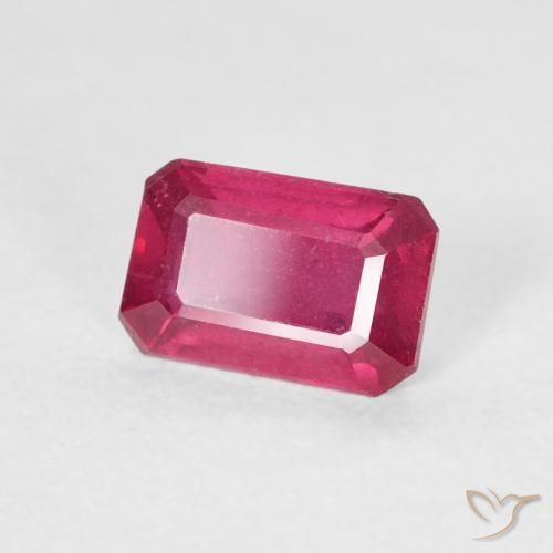1.08 ct Red Ruby Stone, Natural Ruby in Octagon Step Cut Shape for Sale