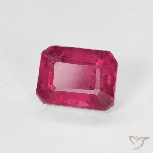 1.37 ct Red Ruby Stone, Natural Ruby in Octagon Step Cut Shape for Sale