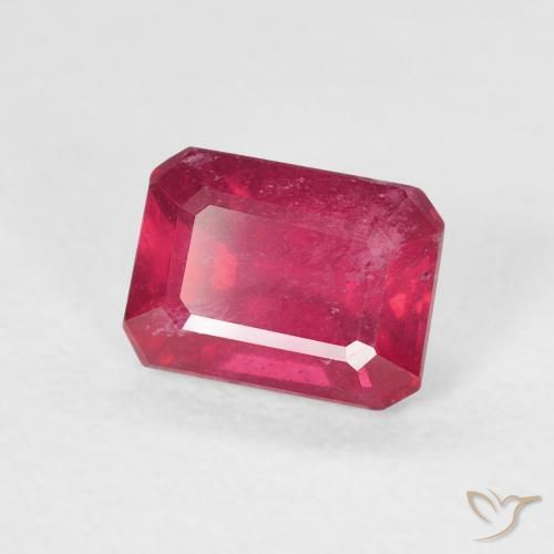 1.59 ct Red Ruby Stone, Natural Ruby in Octagon Step Cut Shape for Sale