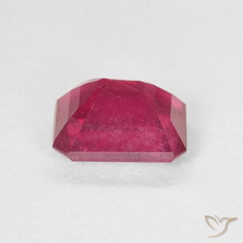 Ruby Gemstone in 7 x 5 mm (calibrated) Size for Sale, Ruby Stone in Medium Dark-Red Color