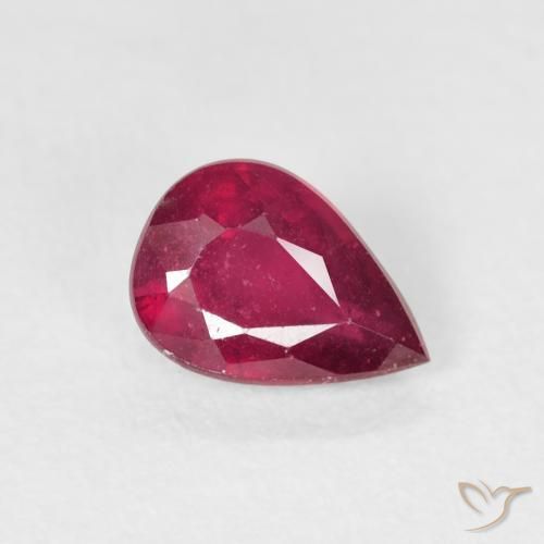 1.03ct Natural Medium Dark-Red Ruby, Pear Shape, VS-SI