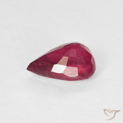 Ruby Gemstone in 7 x 5 mm (calibrated) Size for Sale, Ruby Stone in Medium Dark-Red Color