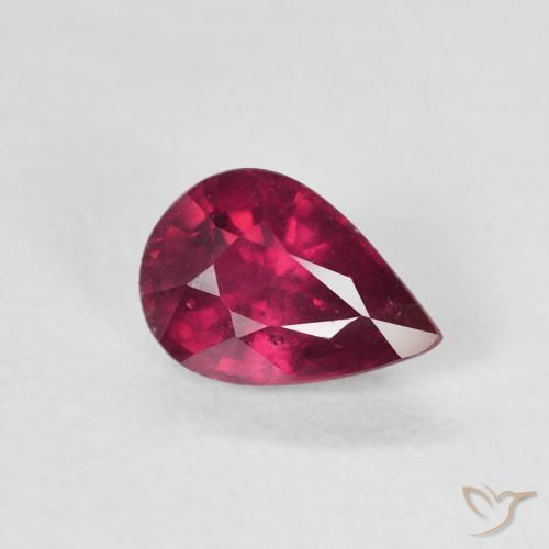 1.02 ct Red Ruby Stone, Natural Ruby in Pear Facet Shape for Sale