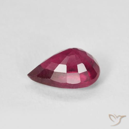 Ruby Gemstone in 7 x 5 mm (calibrated) Size for Sale, Ruby Stone in Deep Reddish Pink Color