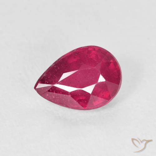 1.11ct Natural Deep Reddish Pink Ruby, Pear Shape, VS-SI