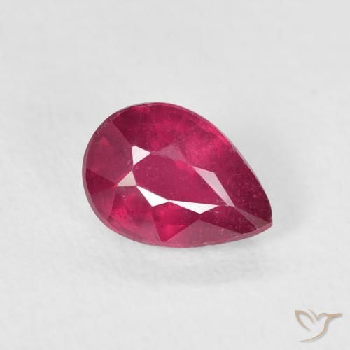 1.11 ct Red Ruby Stone, Natural Ruby in Pear Facet Shape for Sale