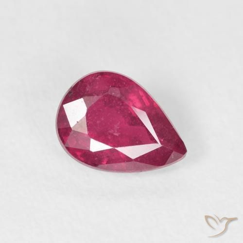 1.01 ct Red Ruby Stone, Natural Ruby in Pear Facet Shape for Sale