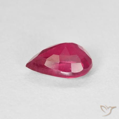 Ruby Gemstone in 7 x 5 mm (calibrated) Size for Sale, Ruby Stone in Medium Dark-Red Color