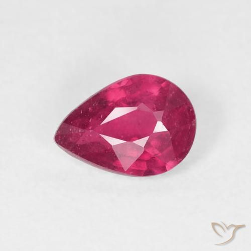 0.91ct Natural Light Red Ruby, Pear Shape, VS-SI