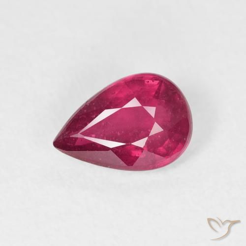0.94ct Natural Pinkish Red Ruby, Pear Shape, VS-SI