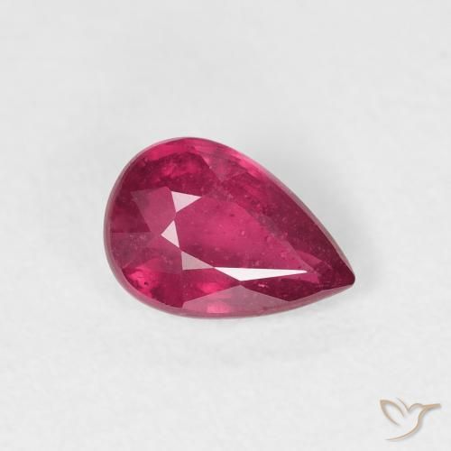 0.94 ct Red Ruby Stone, Natural Ruby in Pear Facet Shape for Sale