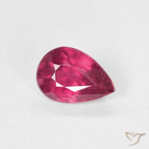 0.89 ct Red Ruby Stone, Natural Ruby in Pear Facet Shape for Sale