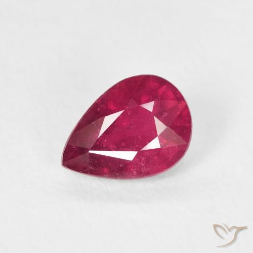 1.02 ct Red Ruby Stone, Natural Ruby in Pear Facet Shape for Sale