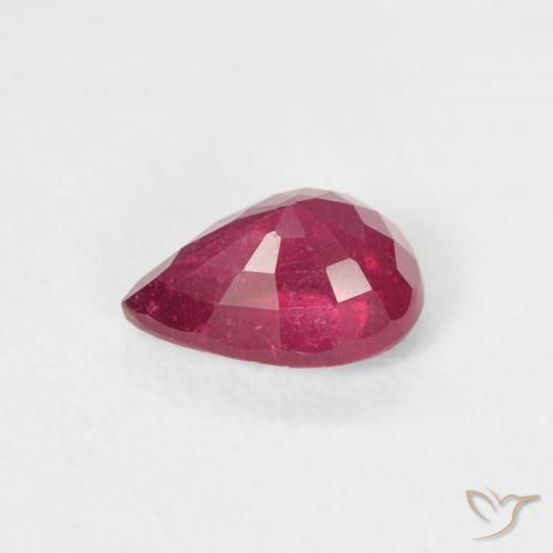 Ruby Gemstone in 7 x 5 mm (calibrated) Size for Sale, Ruby Stone in Medium Dark-Red Color