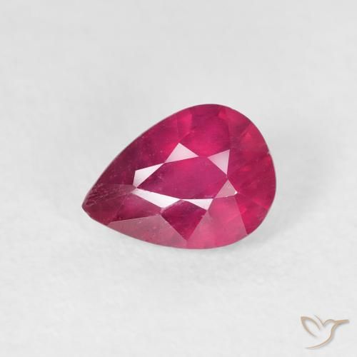0.98ct Natural Jam Red Ruby, Pear Shape, VS-SI