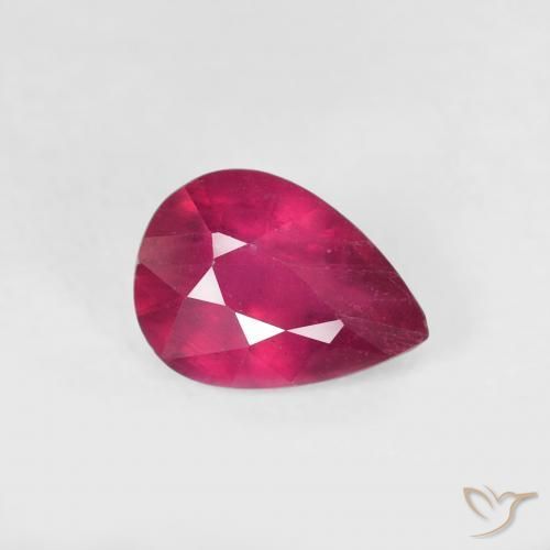 0.98 ct Red Ruby Stone, Natural Ruby in Pear Facet Shape for Sale