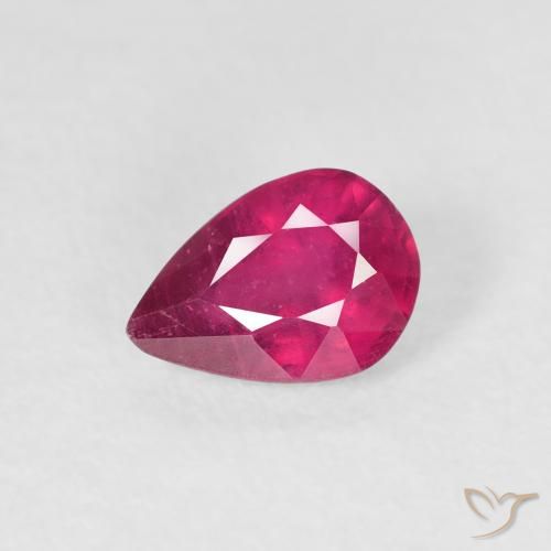 0.87ct Natural Light Red Ruby, Pear Shape, VS-SI