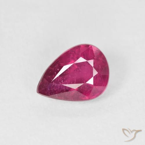 0.84ct Natural Light Red Ruby, Pear Shape, VS-SI