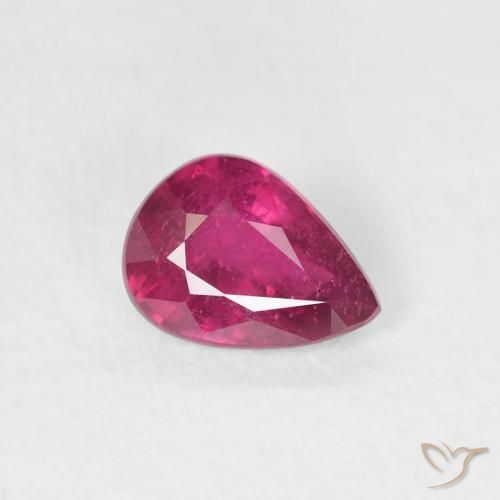0.84 ct Red Ruby Stone, Natural Ruby in Pear Facet Shape for Sale
