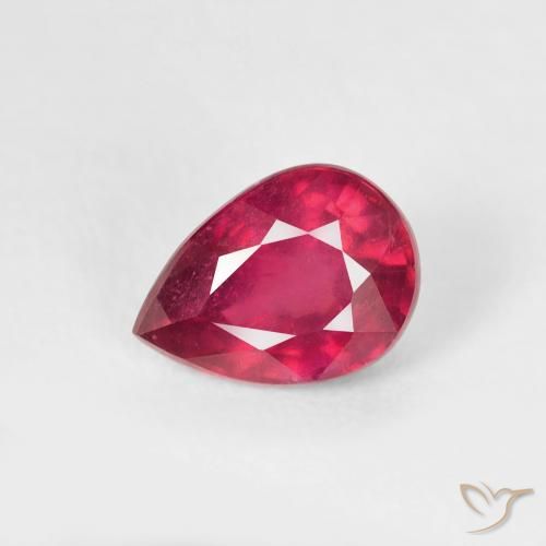 1.06ct Natural Deep Crimson Ruby, Pear Shape, VS-SI