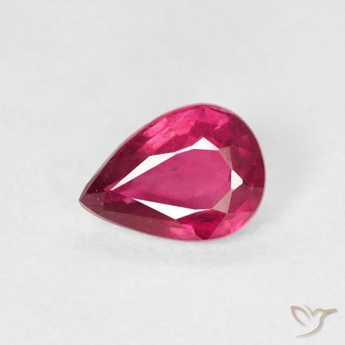 0.86ct Natural Light Red Ruby, Pear Shape, VS-SI