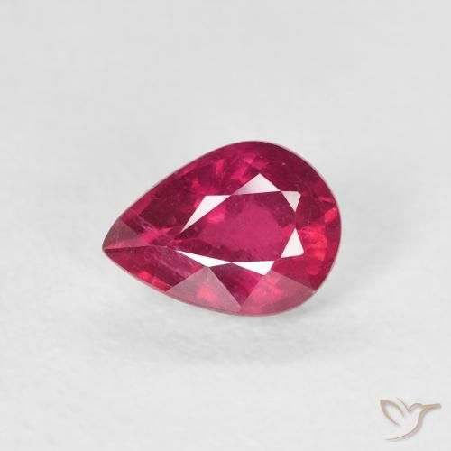 0.93ct Natural Pinkish Red Ruby, Pear Shape, VS-SI