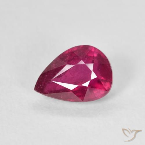 1.08ct Natural Light Red Ruby, Pear Shape, VS-SI