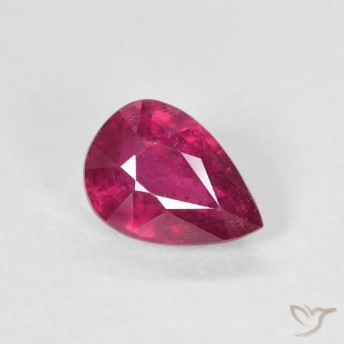 1.08 ct Red Ruby Stone, Natural Ruby in Pear Facet Shape for Sale