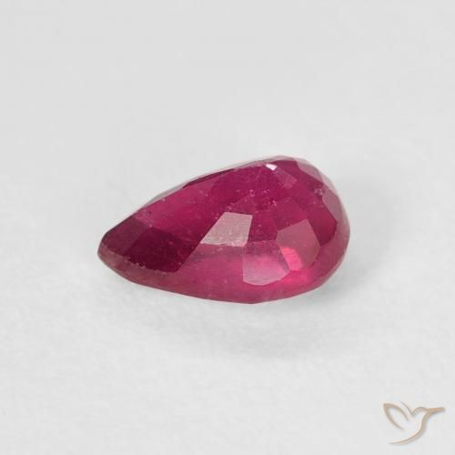 Ruby Gemstone in 7 x 5 mm (calibrated) Size for Sale, Ruby Stone in Light Red Color