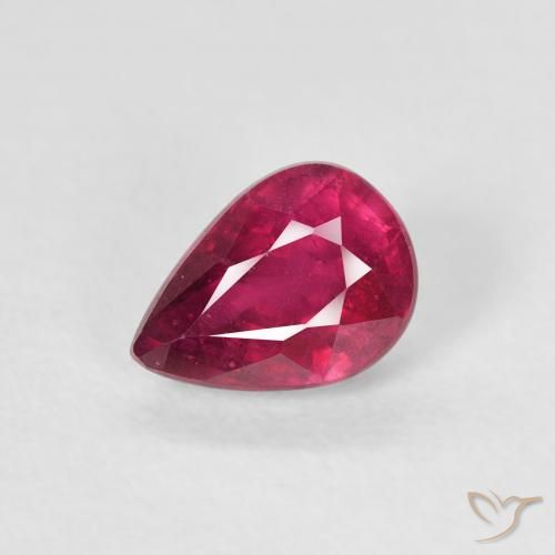 1.03ct Natural Deep Reddish Pink Ruby, Pear Shape, VS-SI