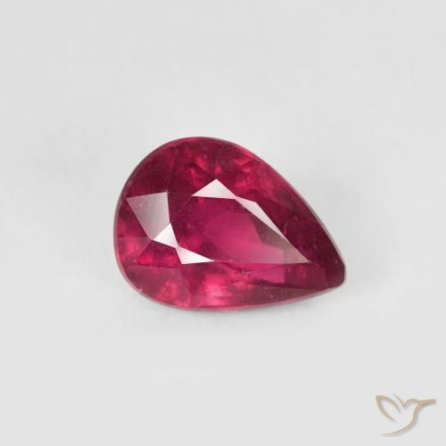 1.03 ct Red Ruby Stone, Natural Ruby in Pear Facet Shape for Sale